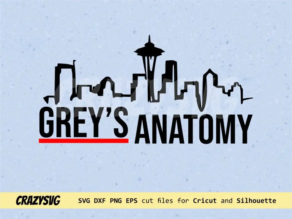 Greys Anatomy Seattle Skyline SVG Clipart