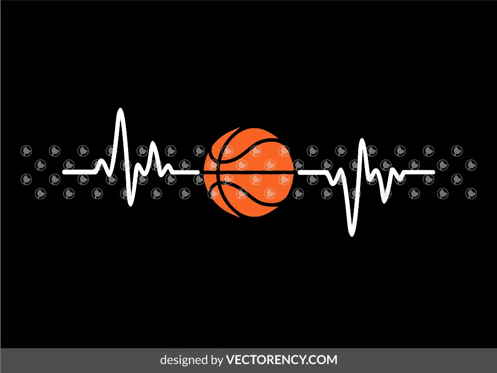 Basketball Heartbeat SVG Image