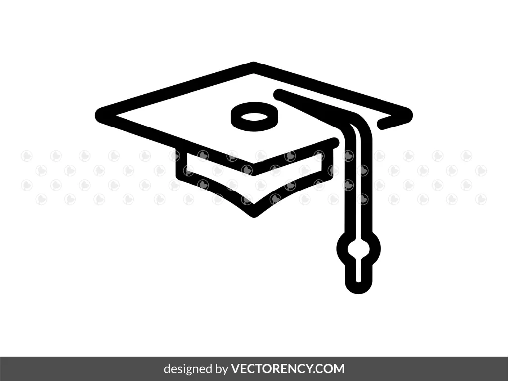 Graduation Cap Outline Clipart SVG