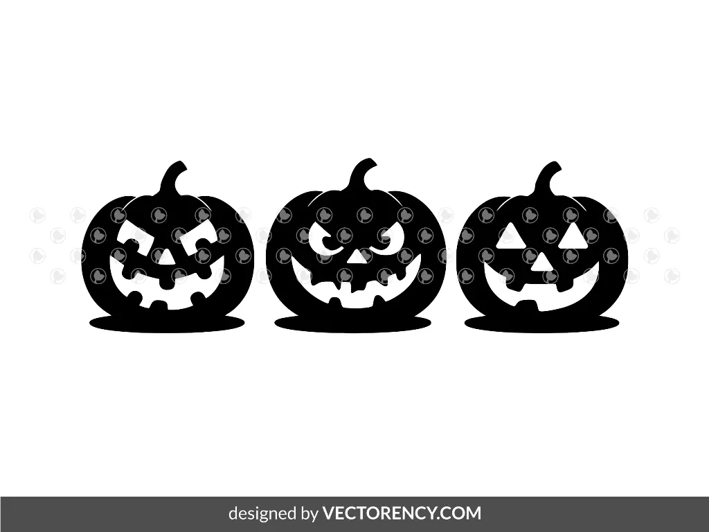 3 Pumpkin Clipart SVG Download