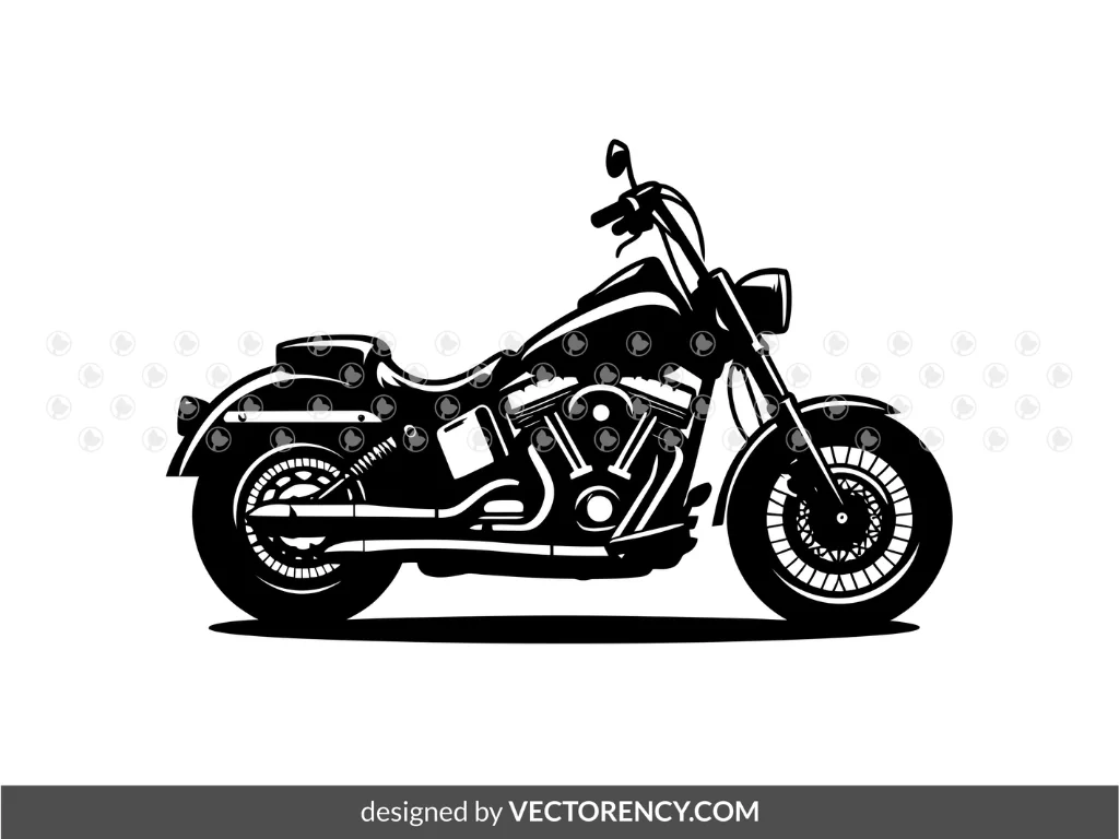 Harley Davidson Motorcycle Clipart SVG Vector