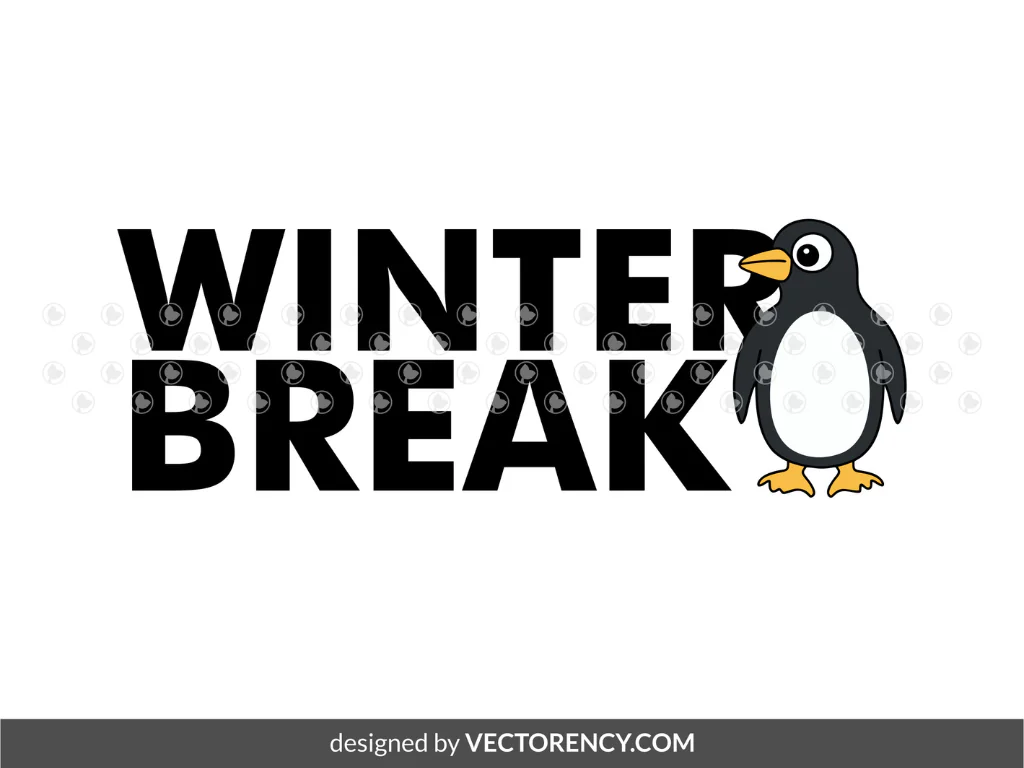 Winter Break Clipart, SVG, Penguin Clipart,