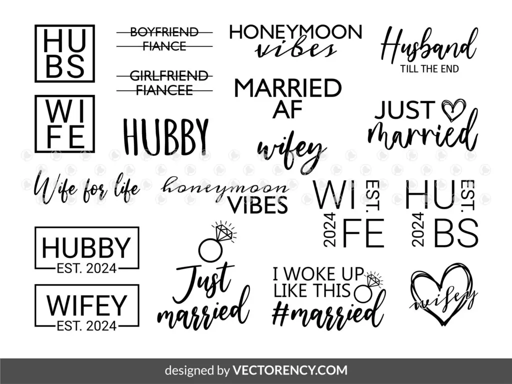 Just Married SVG Bundle Cut Files