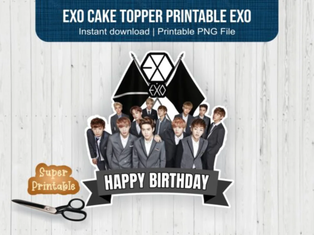 Exo Cake Topper Printable EXO PNG File