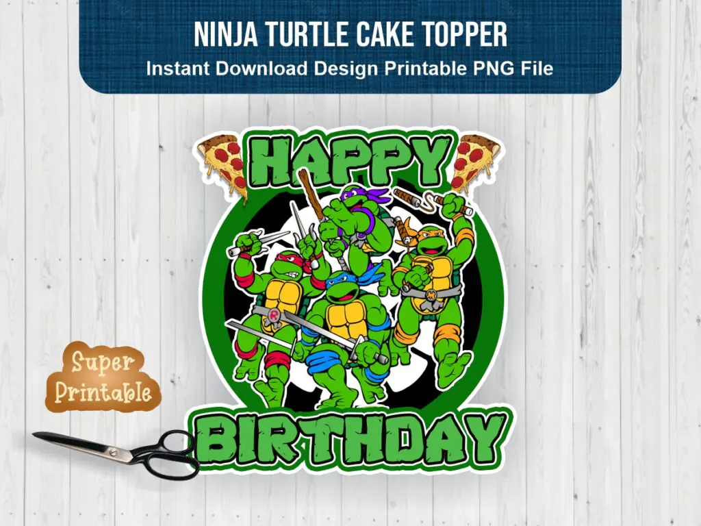 Ninja Turtle Cake Topper Printable PNG