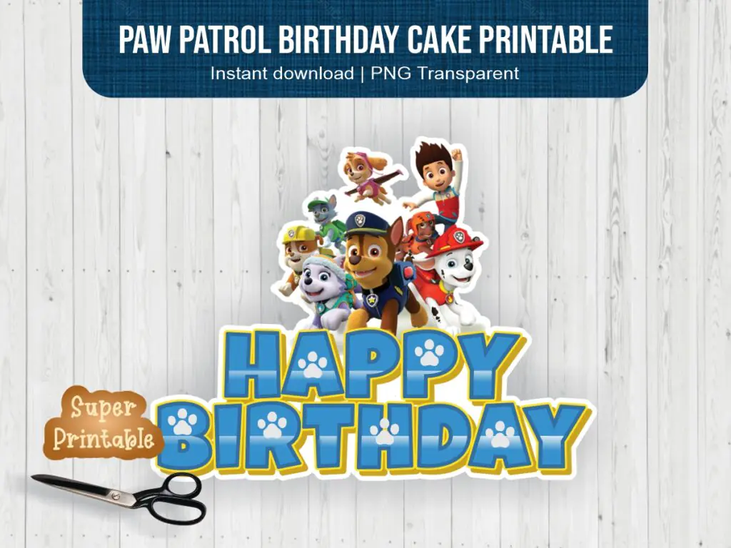 Paw Patrol Birthday Cake Printable PNG 2022