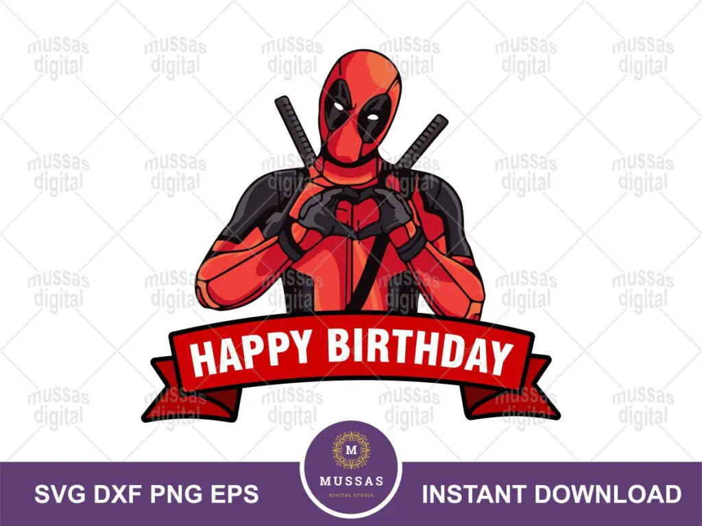 Deadpool Birthday Cake Topper PNG