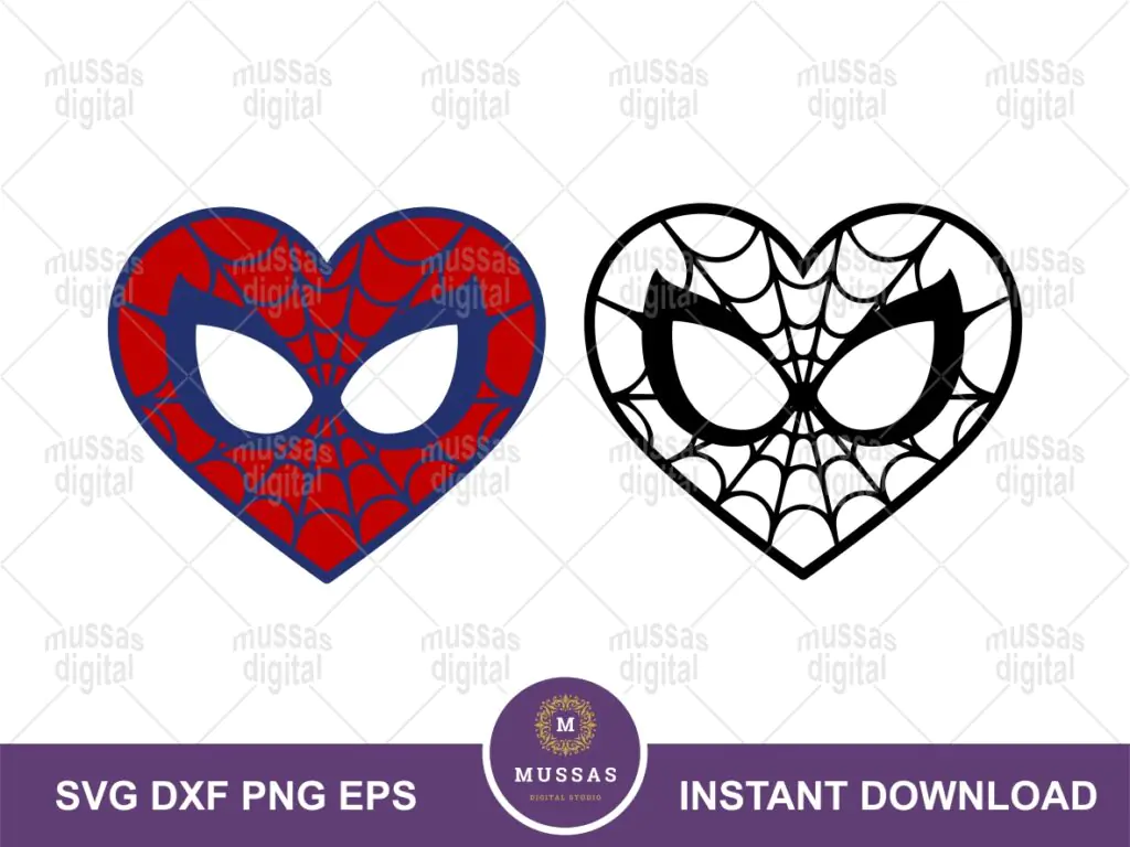 Spiderman Heart SVG, Tattoo, PNG