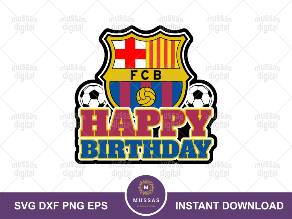 Barcelona, Barca Cake Topper Birthday Printable Laliga