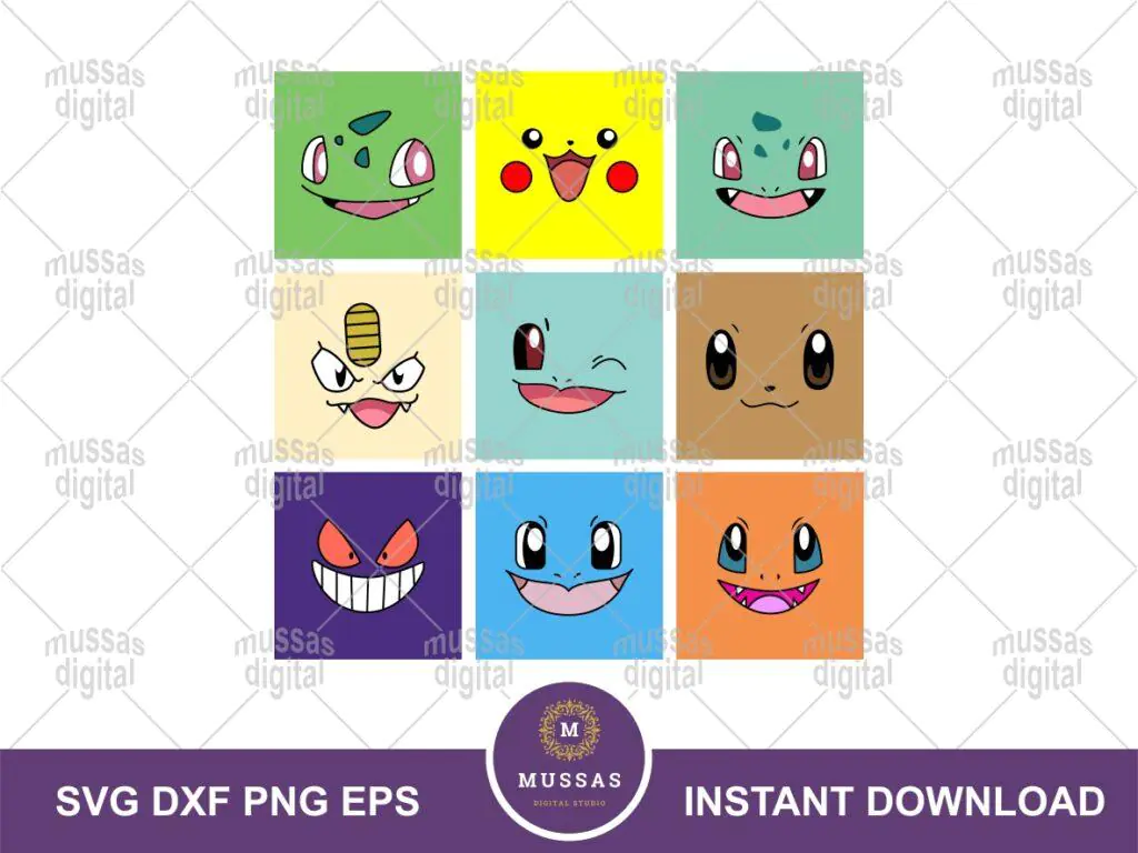 Pokemon Face Character SVG