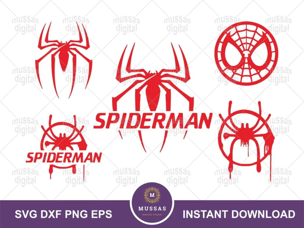 Spiderman Symbol Clipart, Miles Morales Laser Cut, SVG Monogram