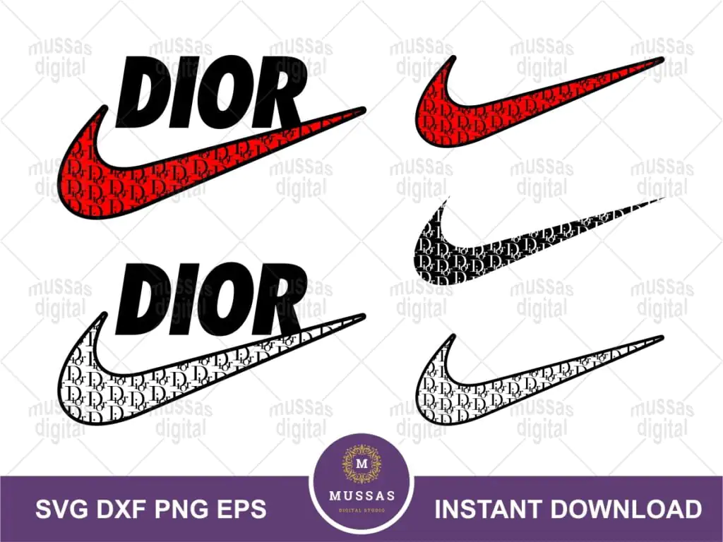 Dior Nike SVG Logo Cricut File