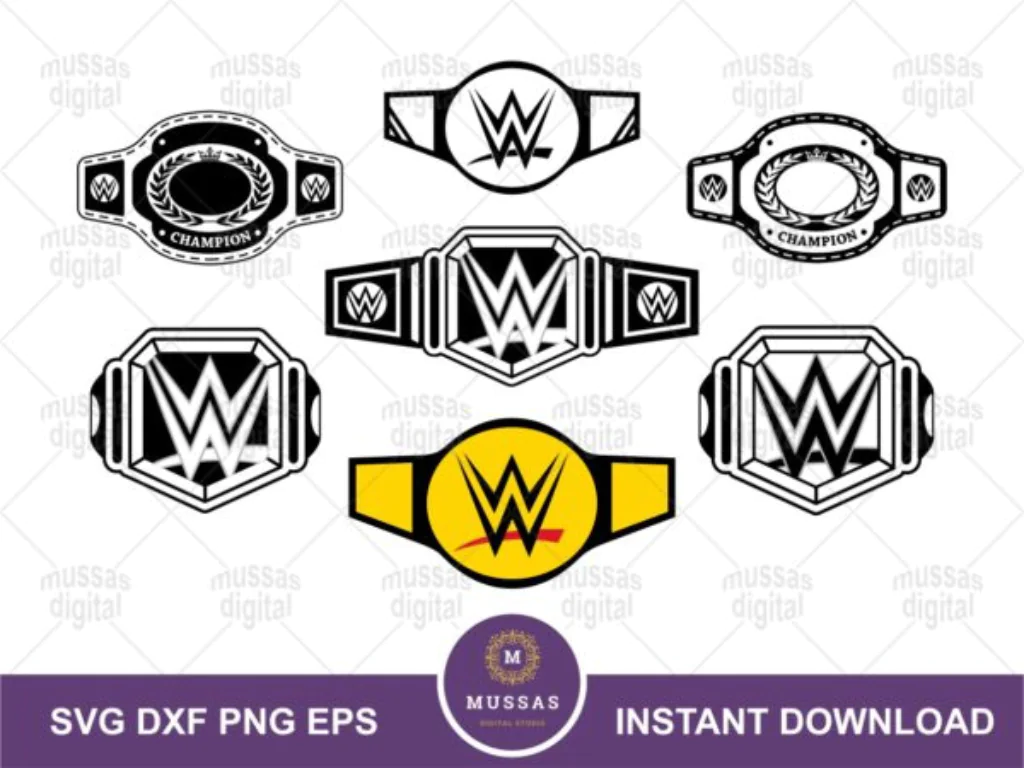 WWE Championship Belt SVG Cricut Silhouette