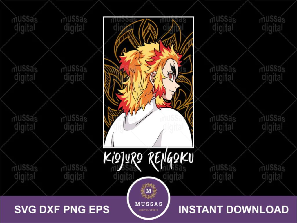 Demon Slayer Vector PNG Kyojuro Rengoku SVG