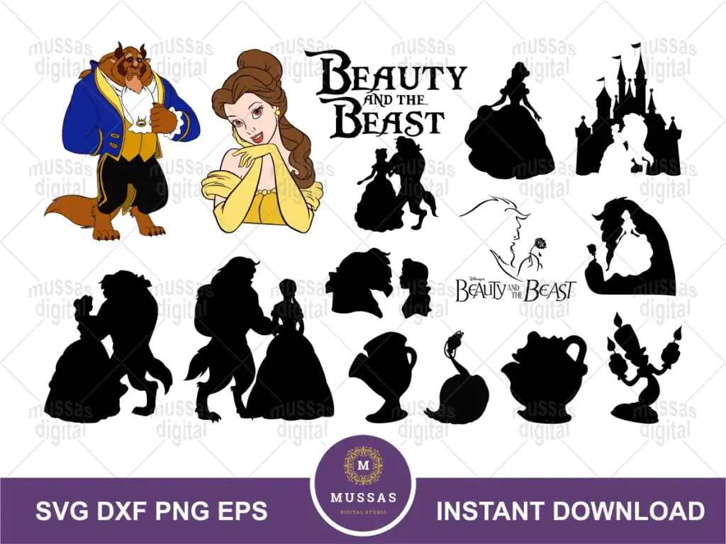 Beauty and The Beast SVG Bundle Cricut Silhouette