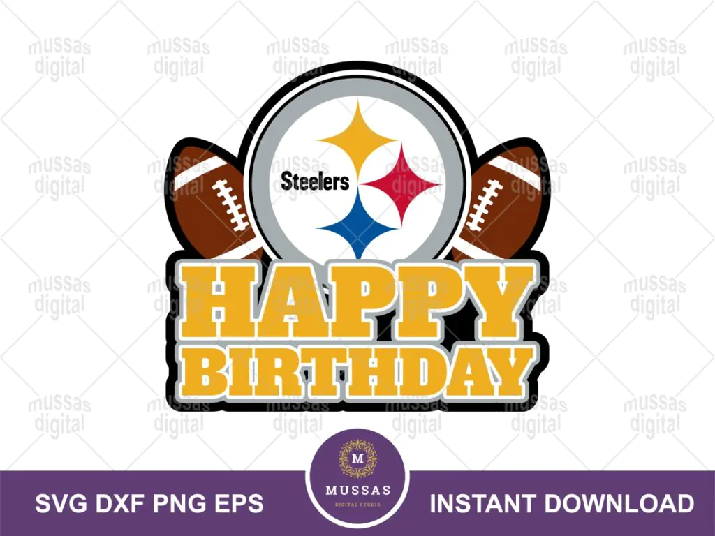 Pittsburgh Steelers Happy Birthday Cake Topper Design Download