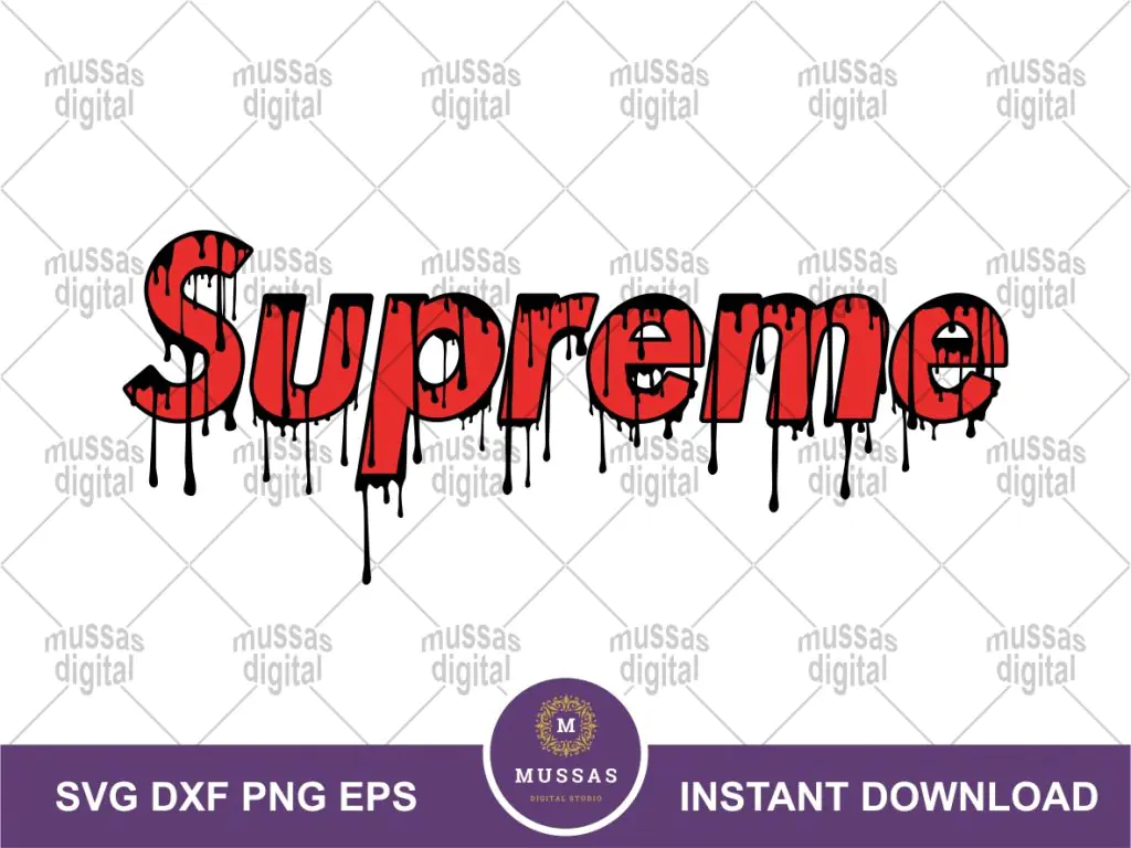 Supreme Brand Logo Drip SVG