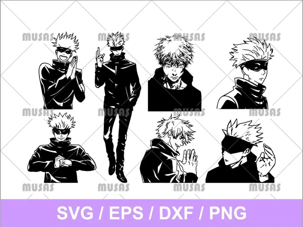 Gojo Satoru SVG PNG Bundle Silhouette