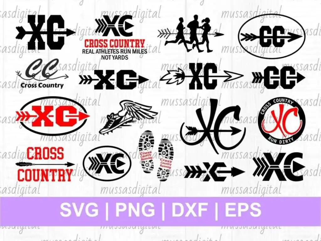 Cross Country SVG PNG Vector Bundle