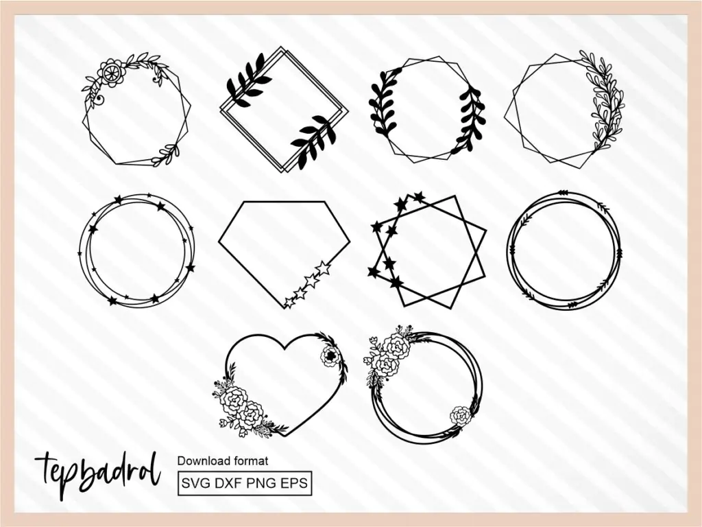 Wedding Cake Topper Template SVG DXF