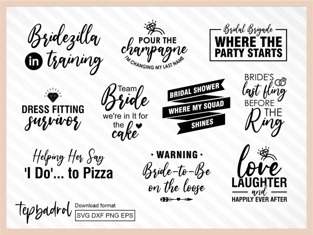 Funny Bridal Shower SVG