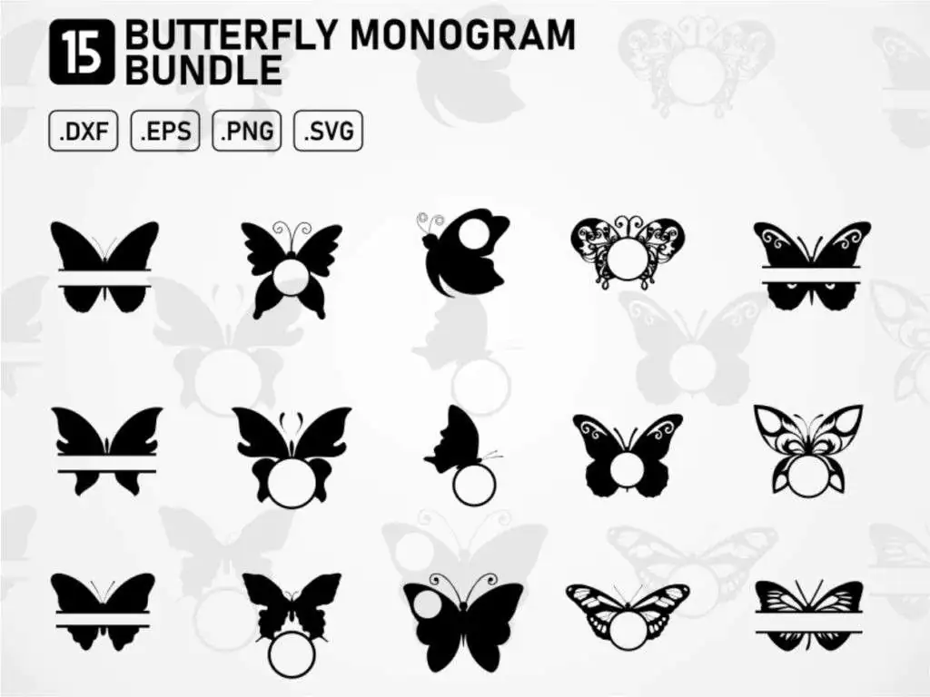 Butterfly SVG Monogram Bundle