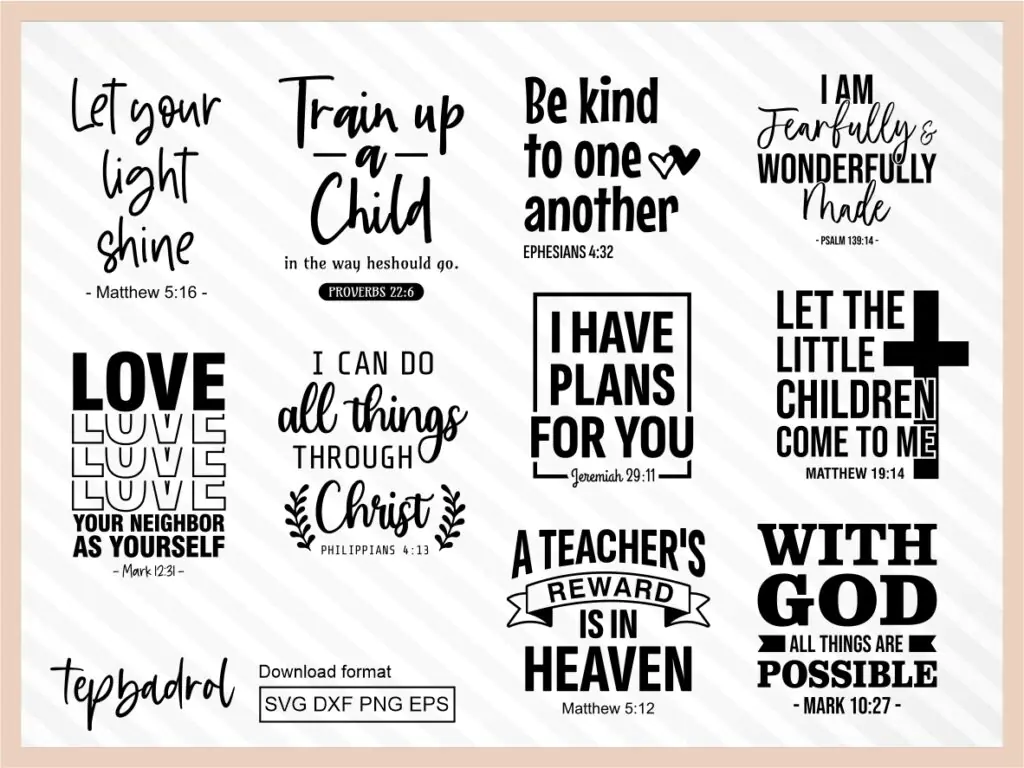 Bible Verses for Teachers Shirt Design, Quotes Bible SVG PNG ESP