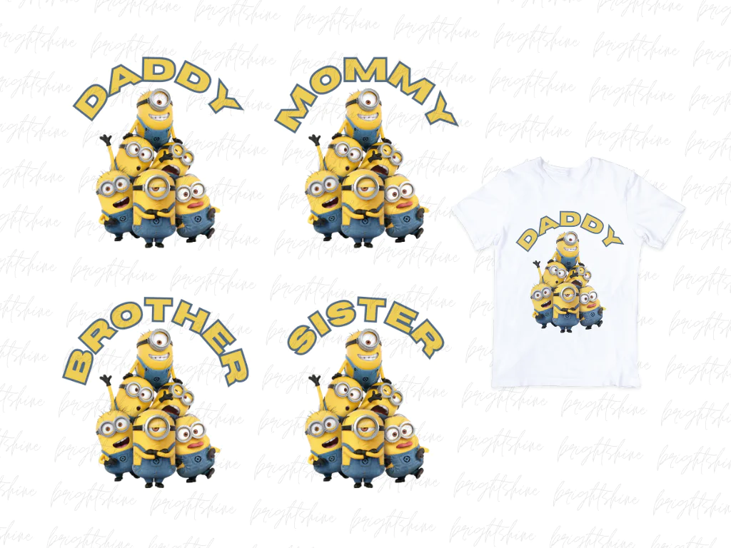 T-Shirt Family Minions PNG Design