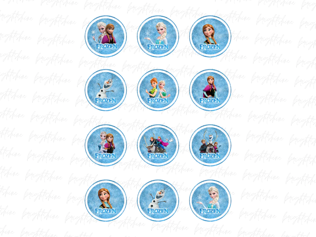 Cup Cake Topper Frozen Printable Design