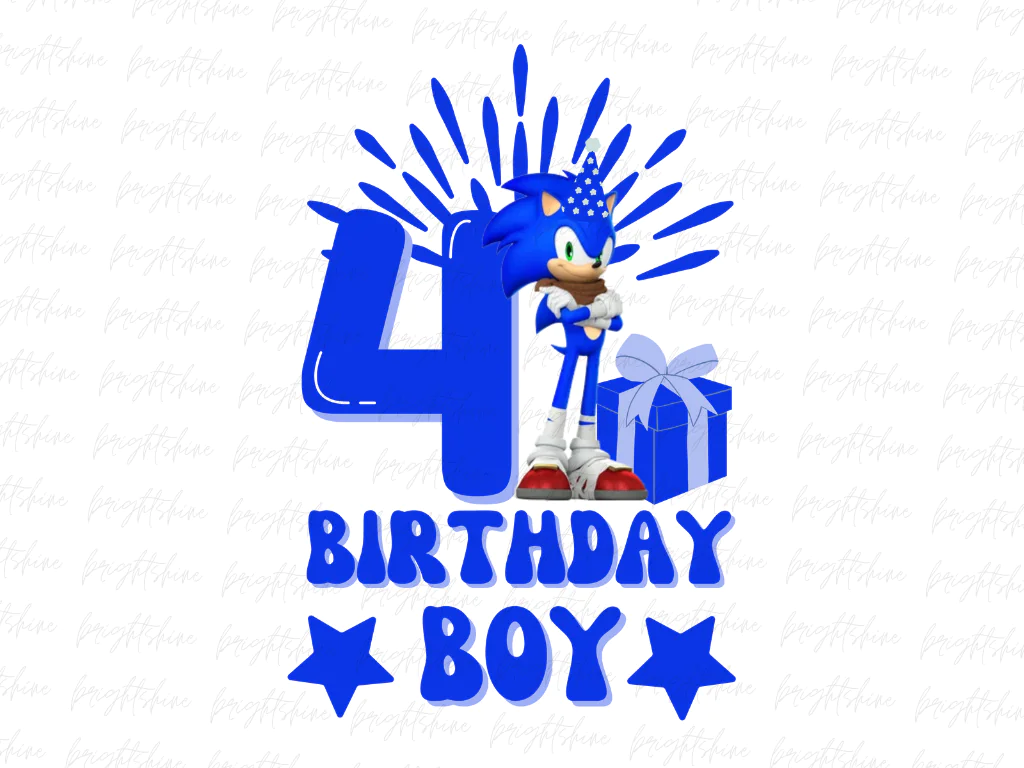 Sonic Birthday Boy PNG Transparent File, 4th Birthday