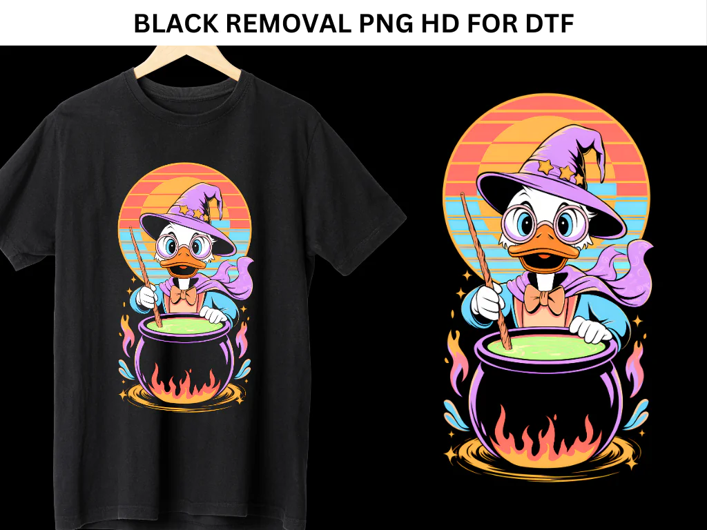 Halloween Duck Whimsical Groovy PNG for DTF