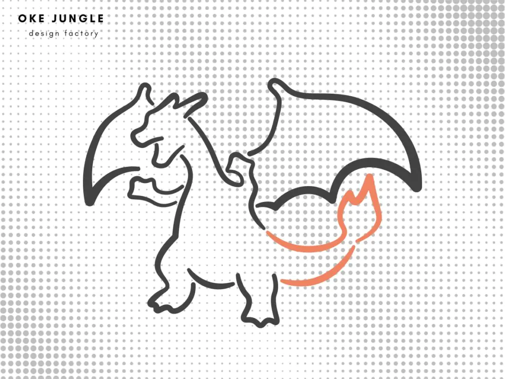 Charizard Outline, Charizard DXF, SVG