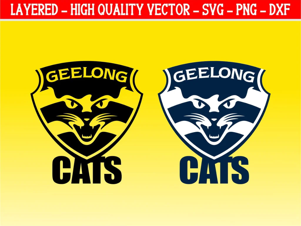 AFL Geelong Cats Logo SVG Cut Files Layered