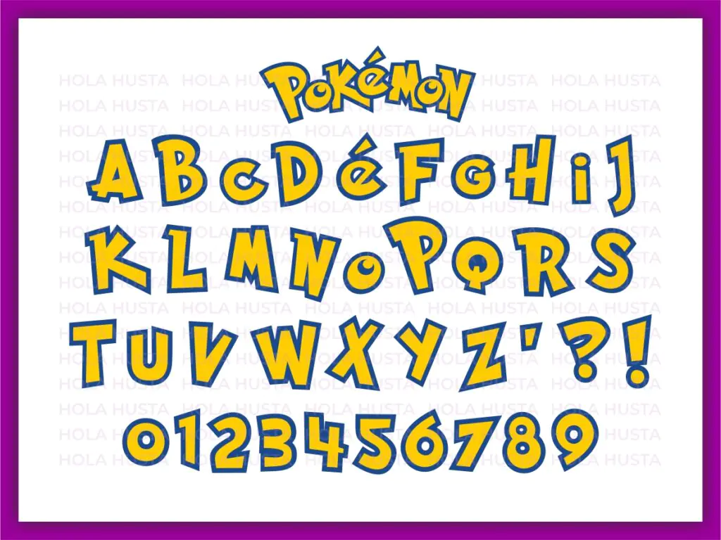 Pokemon Alphabet Clipart SVG EPS, Pokemon Font SVG