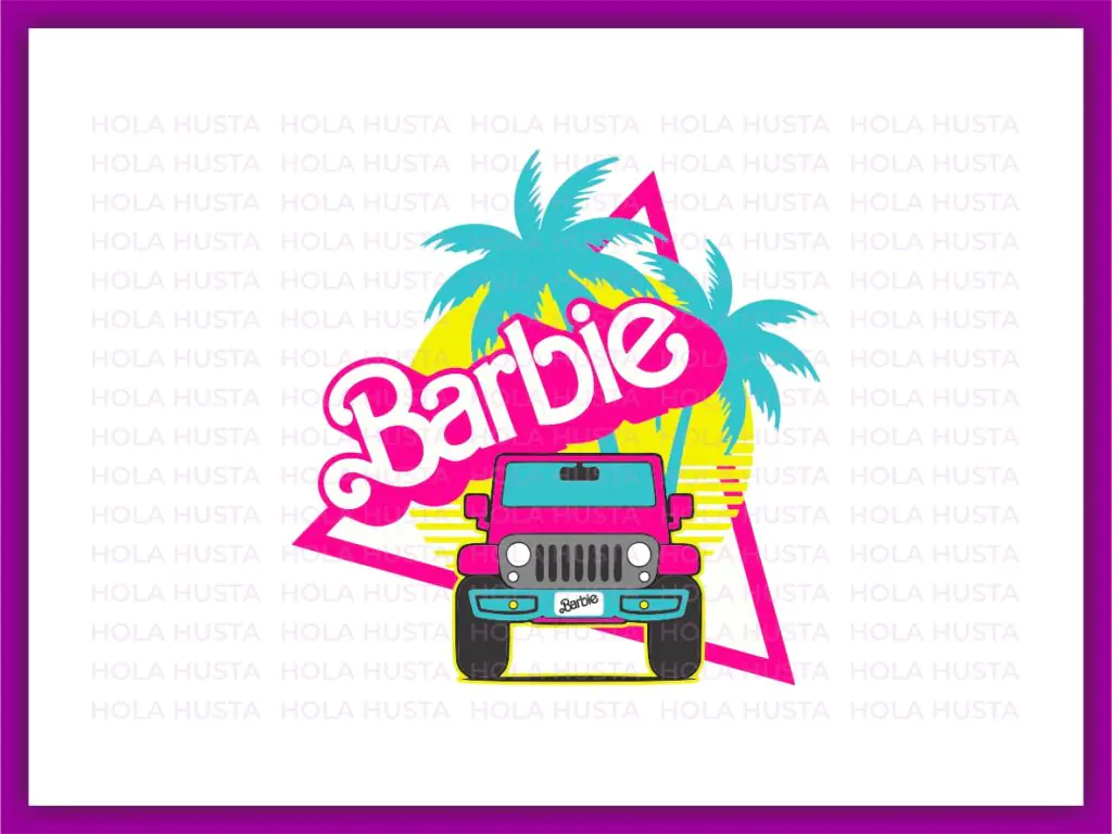 Barbie Jeep Pink Vector PNG