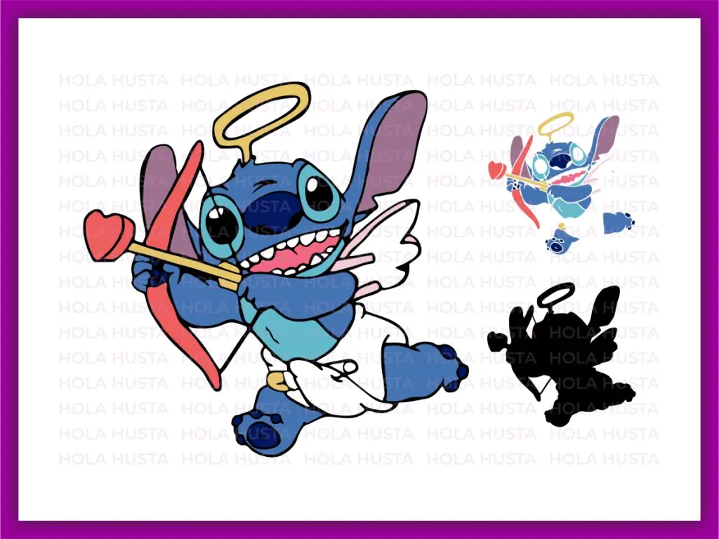 Stitch Cupid Lilo Angel Valentines Day Stitch SVG