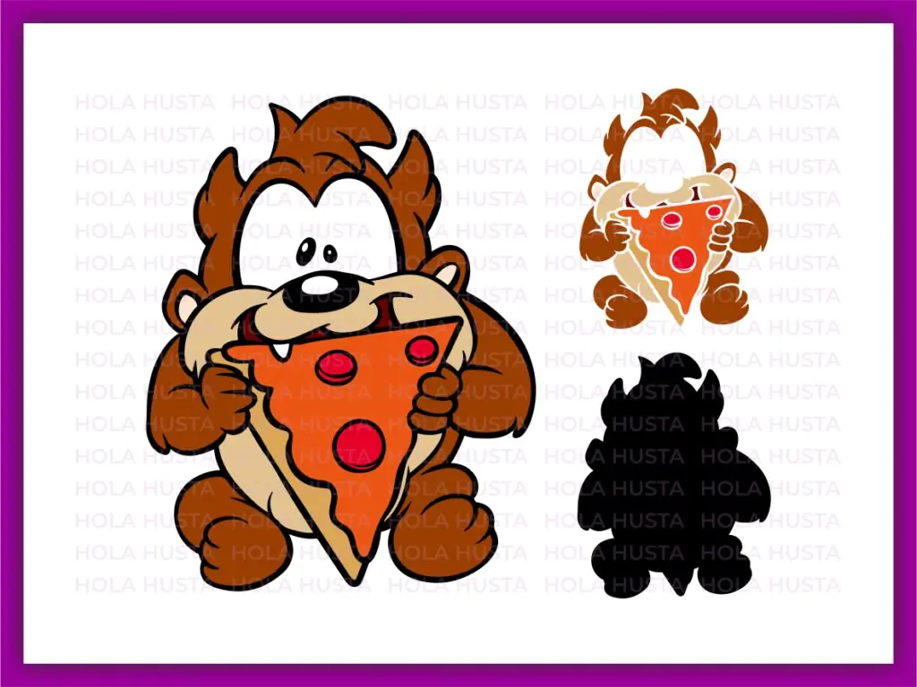 Baby Tazzmania Eating Pizza Tazz SVG