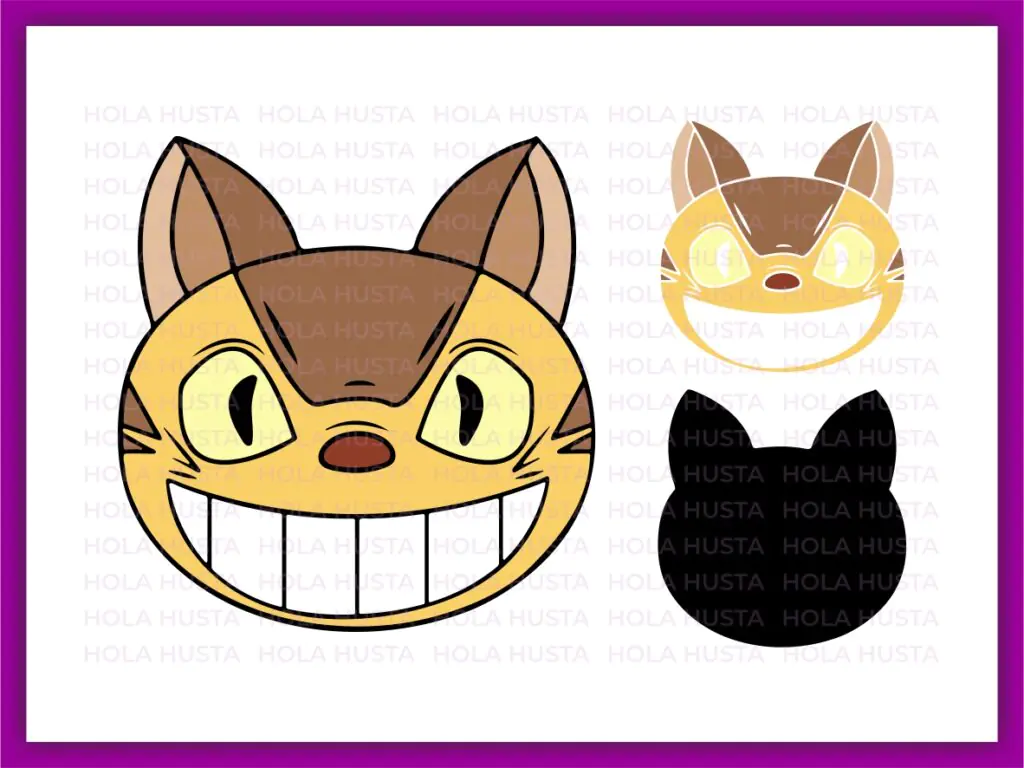 Cat Bus Face My Neighbor Totoro SVG Layered