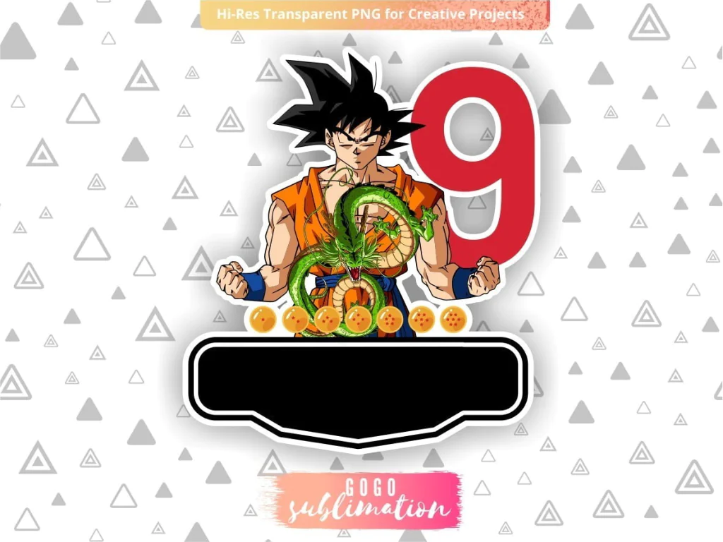 Dragon Ball Z Birthday Number 9 Cake Topper Printable