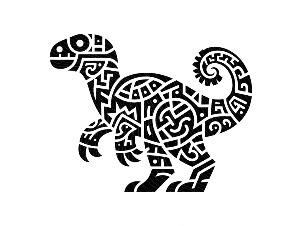 Dino Aztec Tattoo SVG