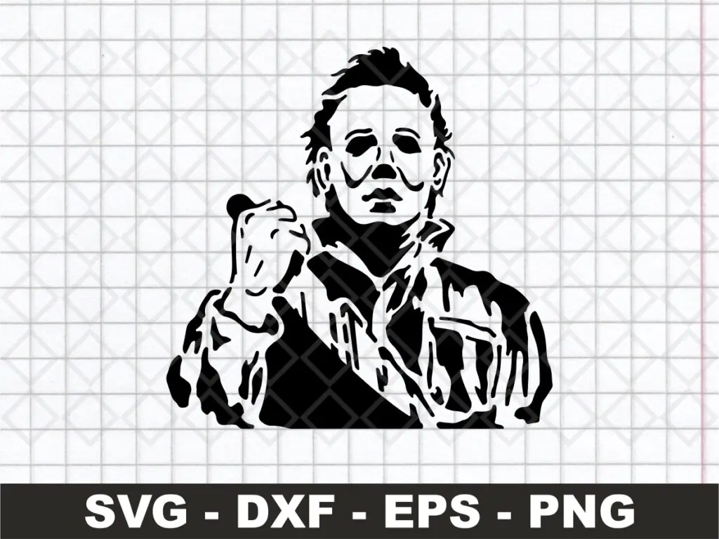 Michael Myers Pumpkin Stencil printable. Myers Horror Movie SVG 2023 Concept Cricut