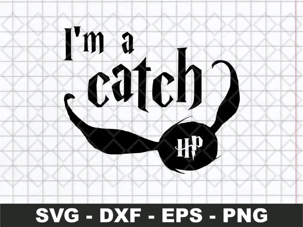 Golden Snitch SVG I’m A Catch Hogwarts PNG Harry Potter Clipart File