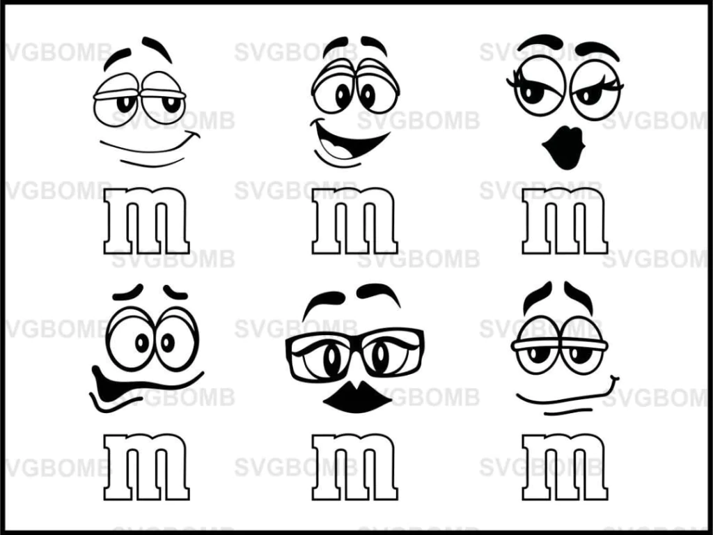 M&M Faces SVG Bundle